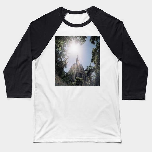 St. Pauls Sun Rays London England Baseball T-Shirt by Fussell Films